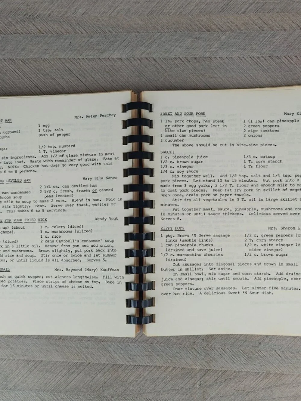 Recipes From Keystone Kitchens Ladies Auxiliary 1977 Spiral-Bound Cookbook